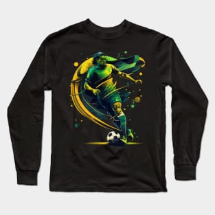 Brazil Soccer Quality Art Design Long Sleeve T-Shirt